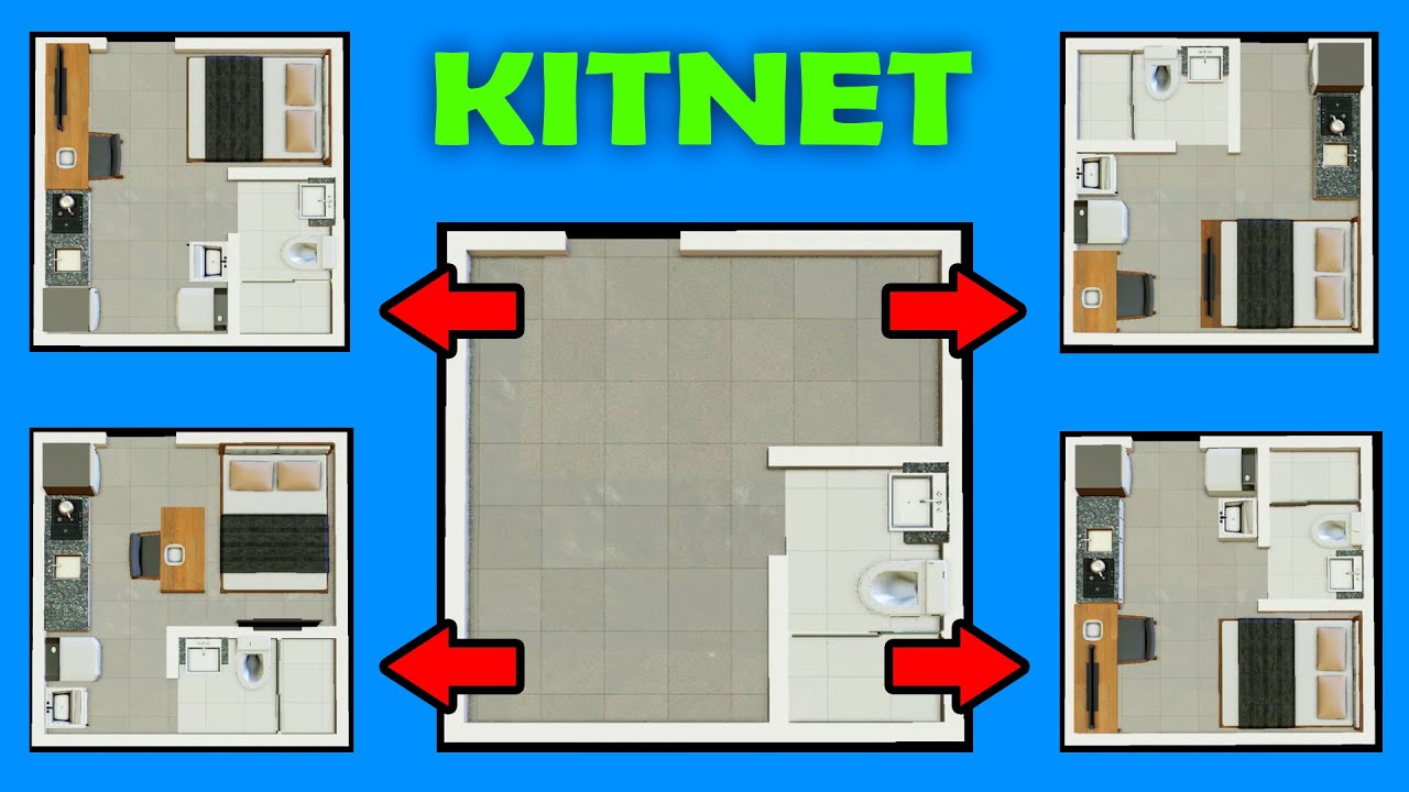 KITNETS- PLANTAS BAIXA de KITNET 4x4 [ 5 POSSIBILIDADES ]