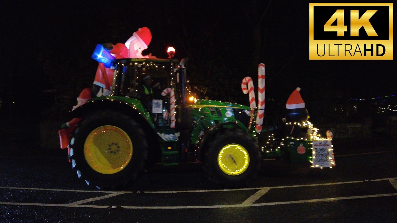 Rudolphs Tractor Run 🚜 Rudolph's Run 2025 🎅 Christmas Charity Lights Parade ✨ Otley To Skipton 🇬🇧 4K