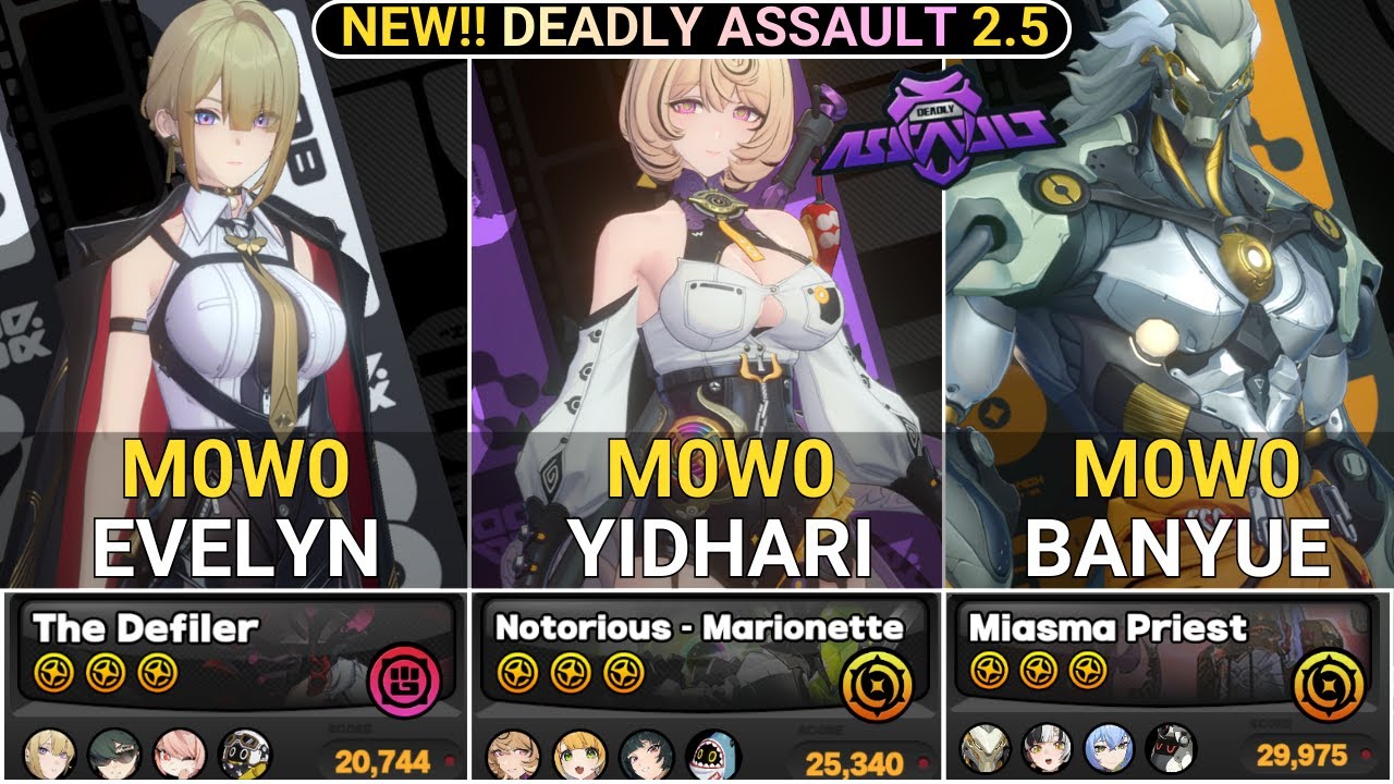 NEW DA RESET! M0W0 Evelyn & Yidhari & Banyue Showcase | NEW Deadly Assault ZZZ 2.5