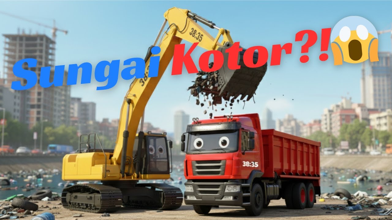 Begini Caranya ‼️ Si Exa 🌟 Excavator Kuning yang Menyelamatkan Sungai Kota