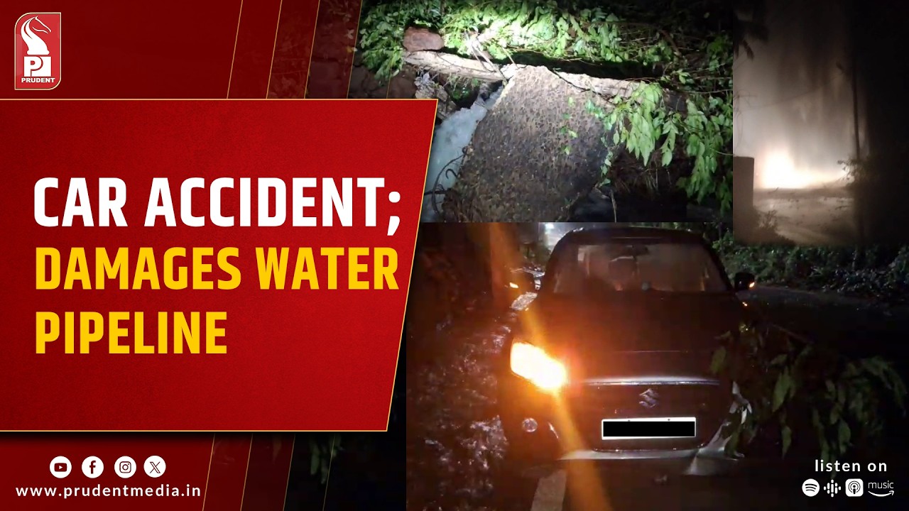 Car Accident Triggers Water Pipeline Breakdown At Thivim