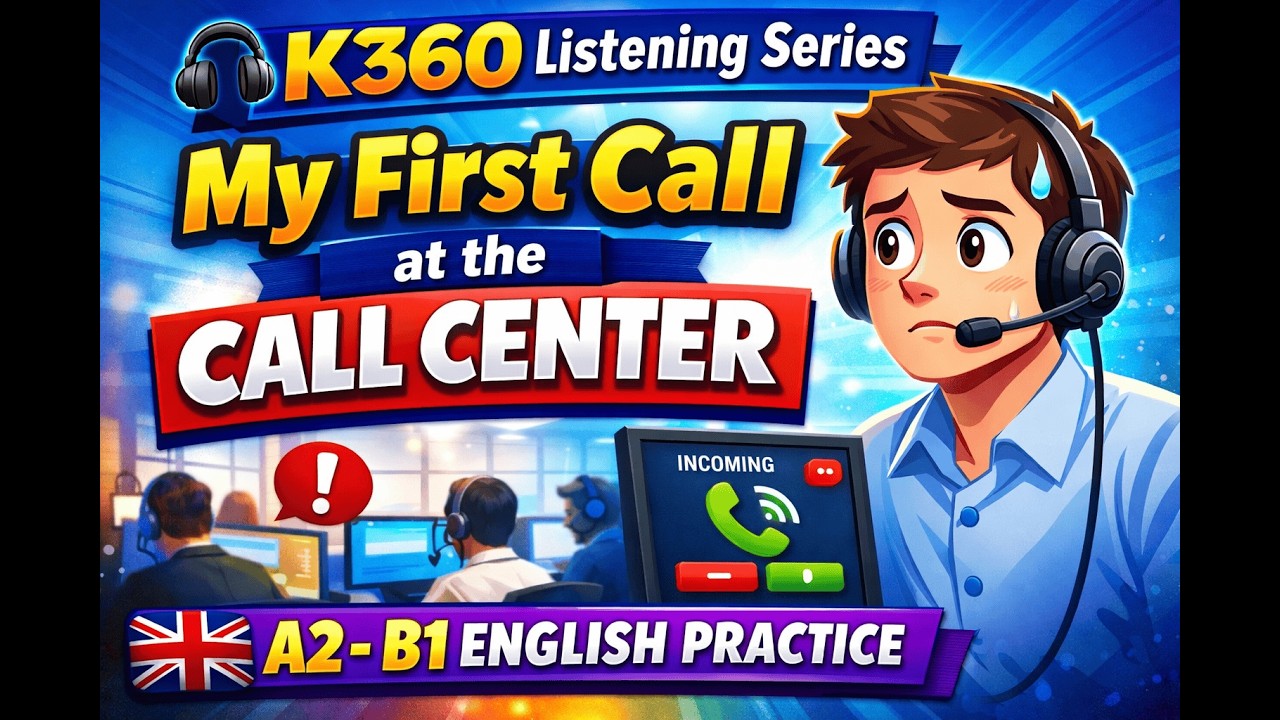 🎧 K360 Listening Series | My First Call at the Call Center | A2–B1 English Practice