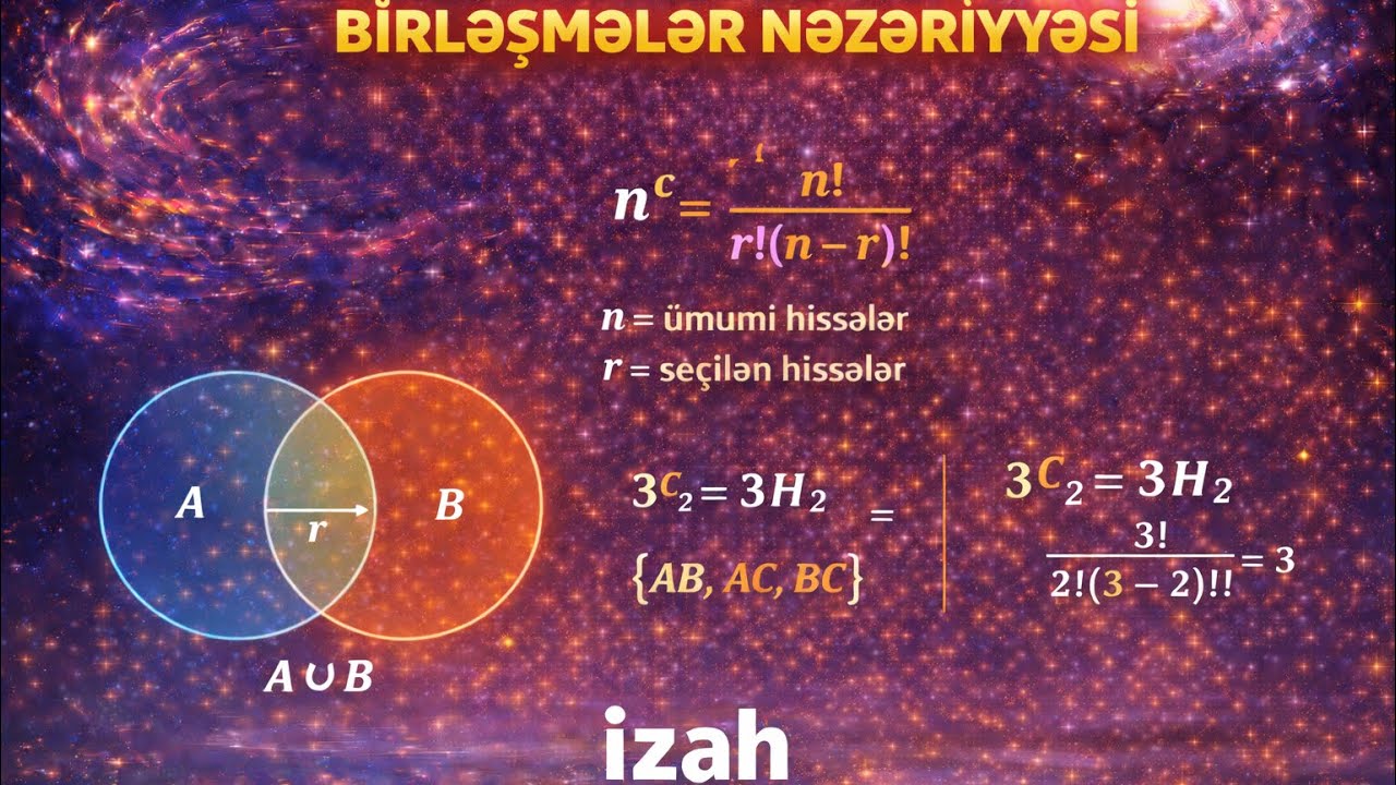 BİRLƏŞMƏLƏR NƏZƏRİYYƏSİ | Dərs izahı #faktorial #riyaziyyat #dərs #permutasiya #ehtimal #kombinizon