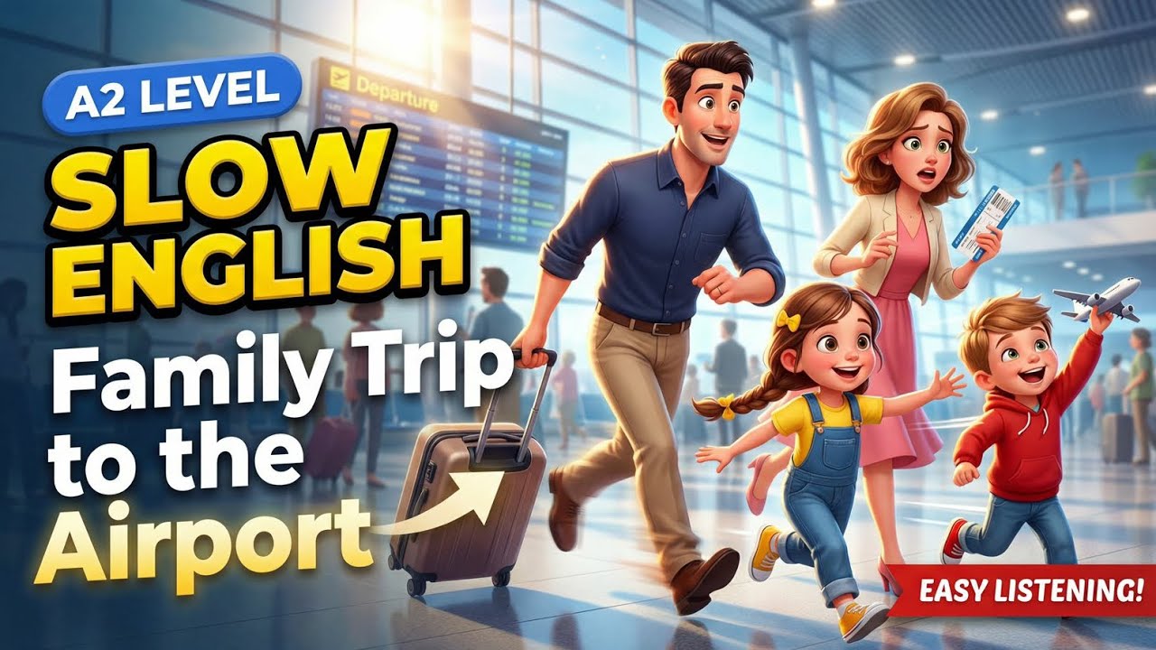 A Family’s Exciting Trip to the Airport | Slow English Story for Beginners (A2)