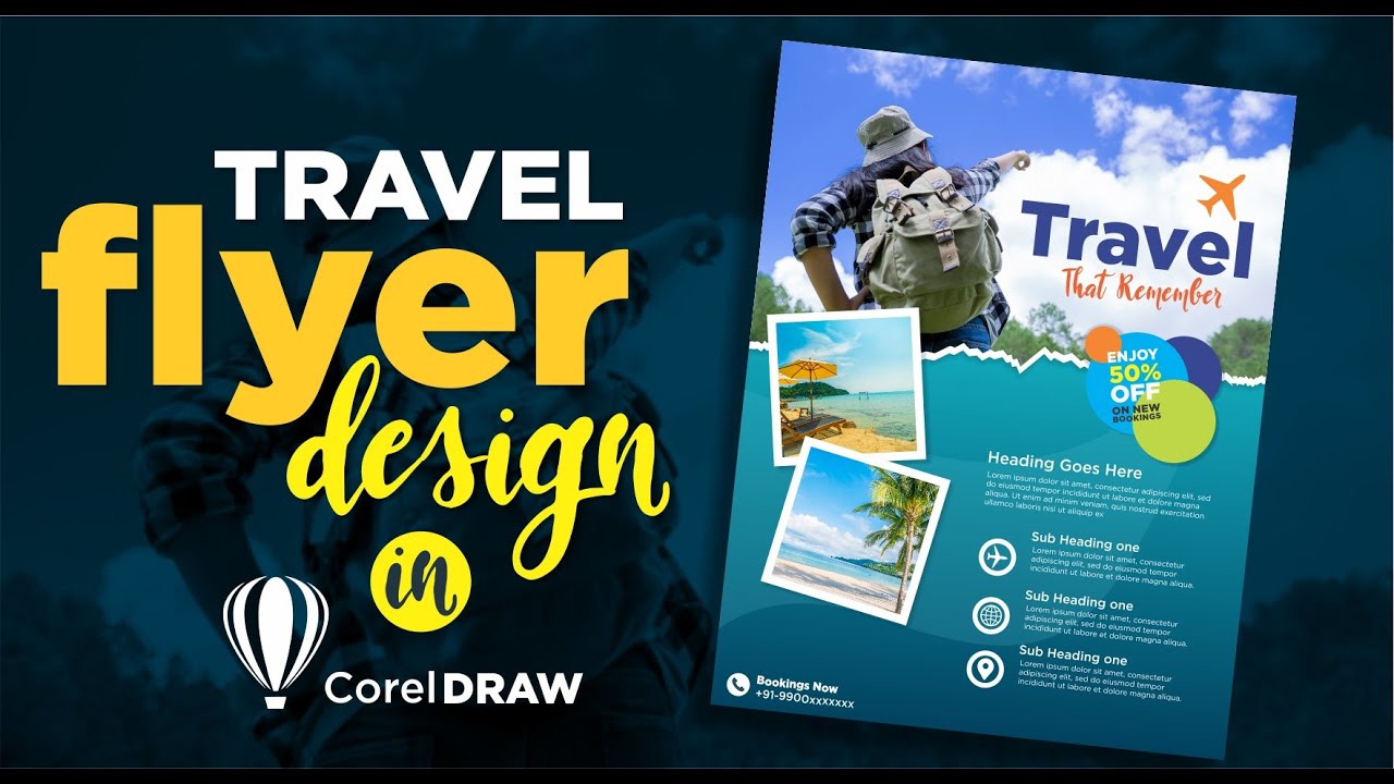 Travel Flyer design in corel draw || Pamphlet Design
