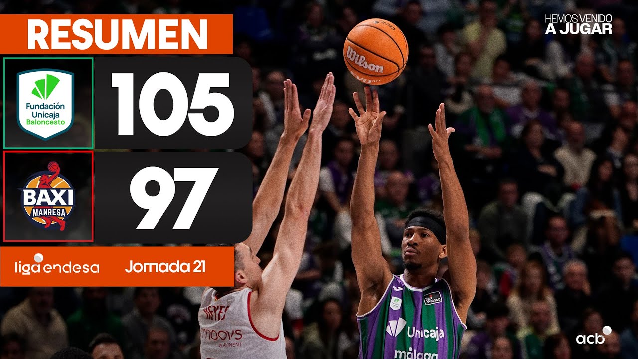 Unicaja - BAXI Manresa (105-97) RESUMEN | Liga Endesa 2024-25