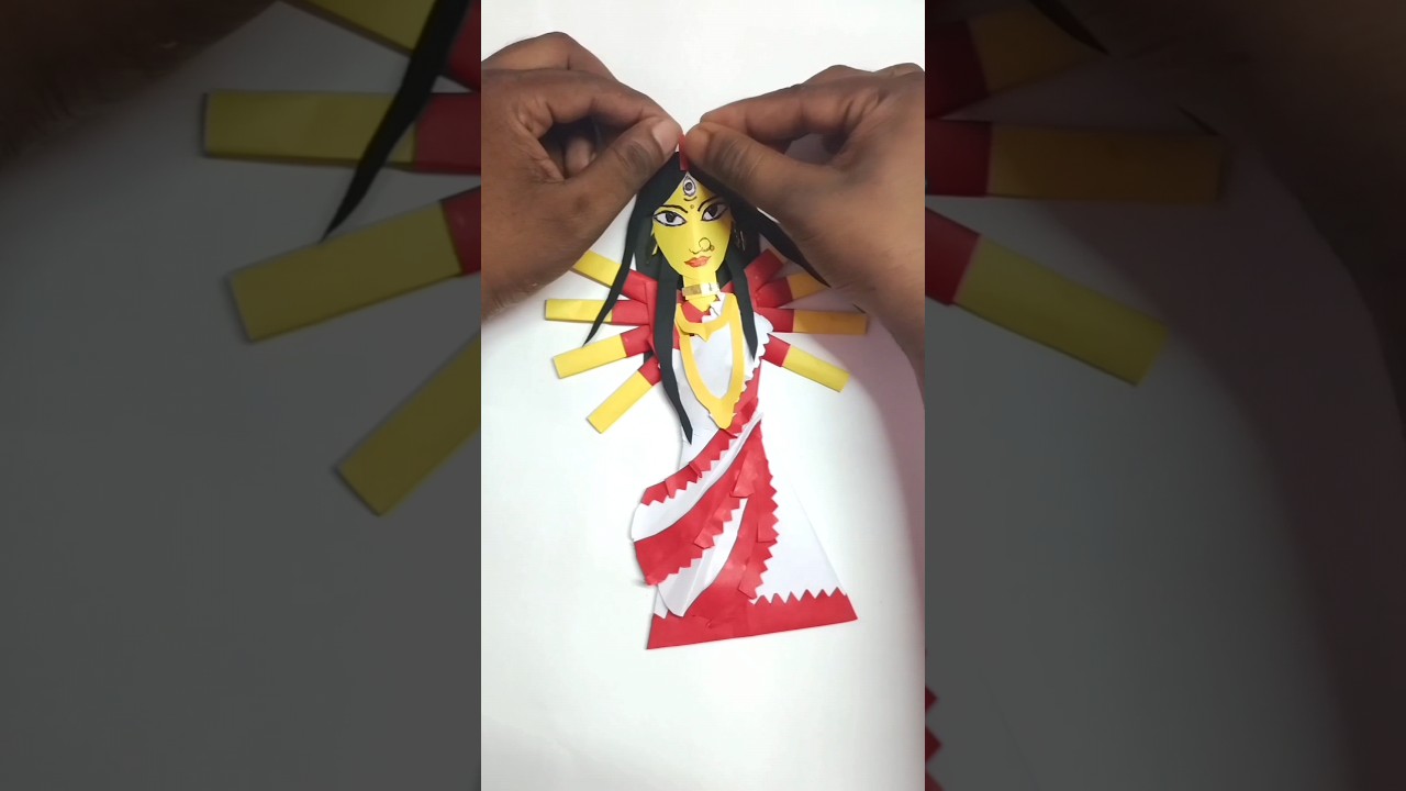Devi Durga | DIY Goddess Durga #durgapuja #durga #navratri  #papercraft #diy #craft #shorts