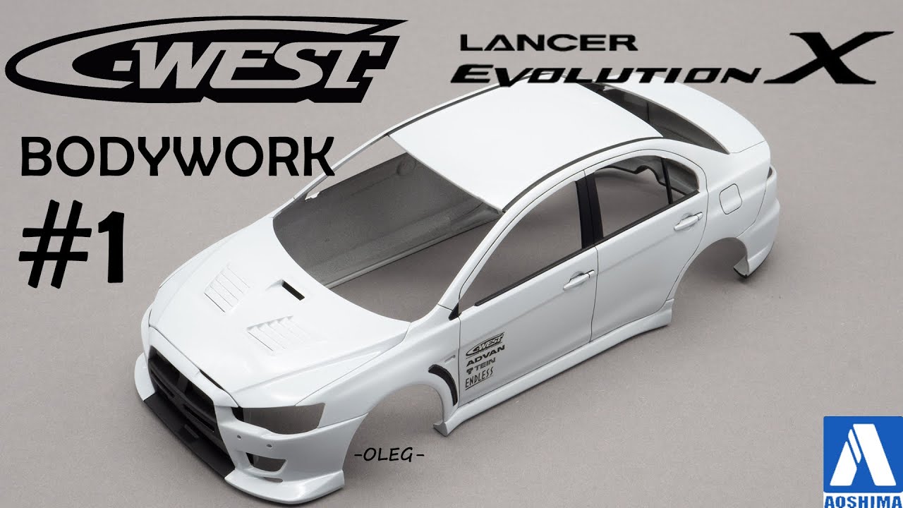 1/24 Mitsubishi C-West Lancer Evolution X. Покраска кузова. Aoshima 058978 #1