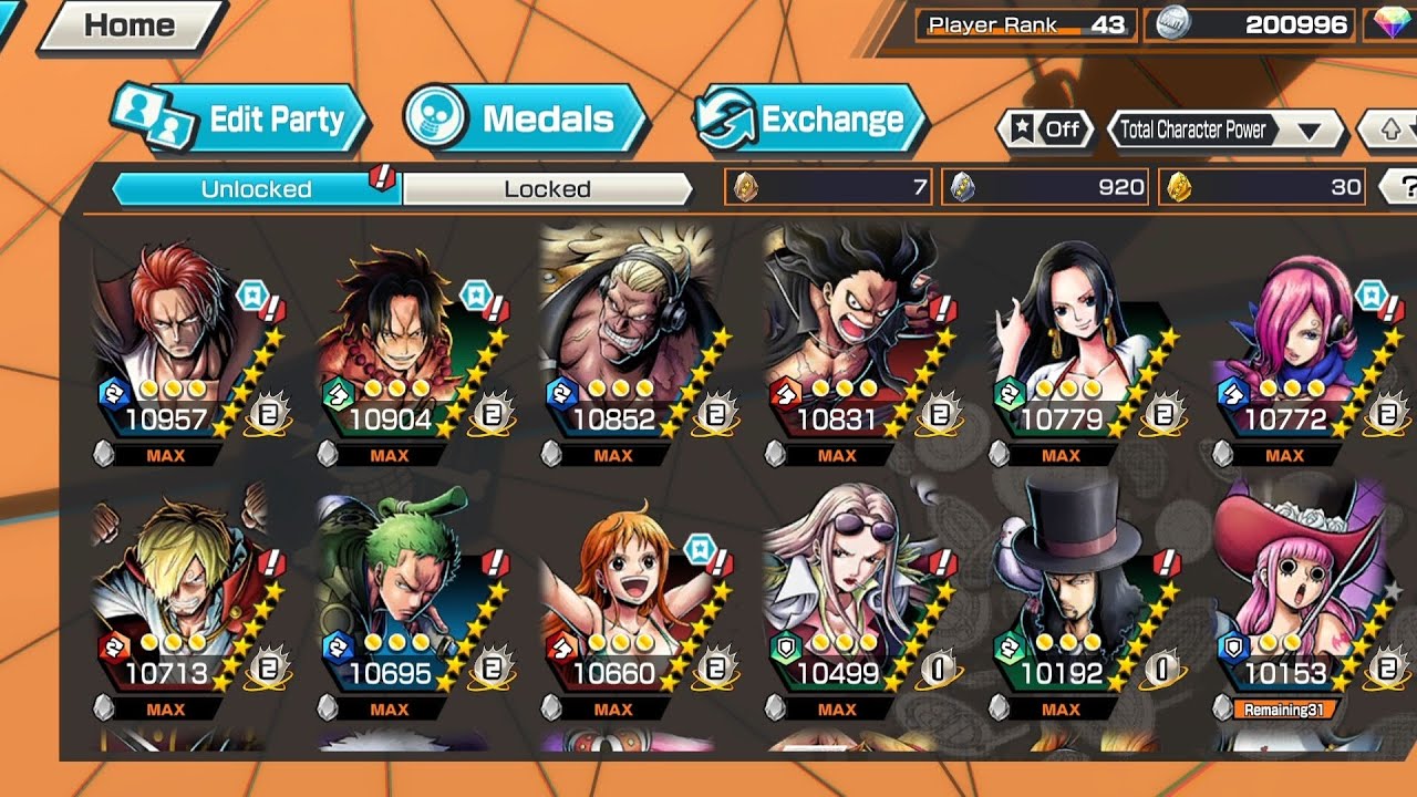 My top line up in OPBR and Stats of top 6#onepiece #opbr #opbrgameplay #opbr神兵 #monkeydluffy