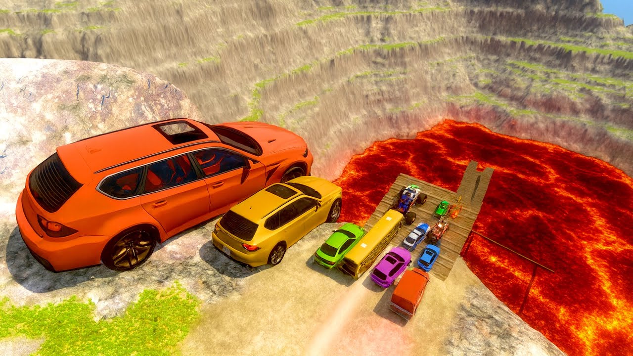🔴 Big & Small Cars vs GIANT PIT X LEAP DEATH 💥 | Best Moments | BeamNG.drive | IMPALA BEAMNG