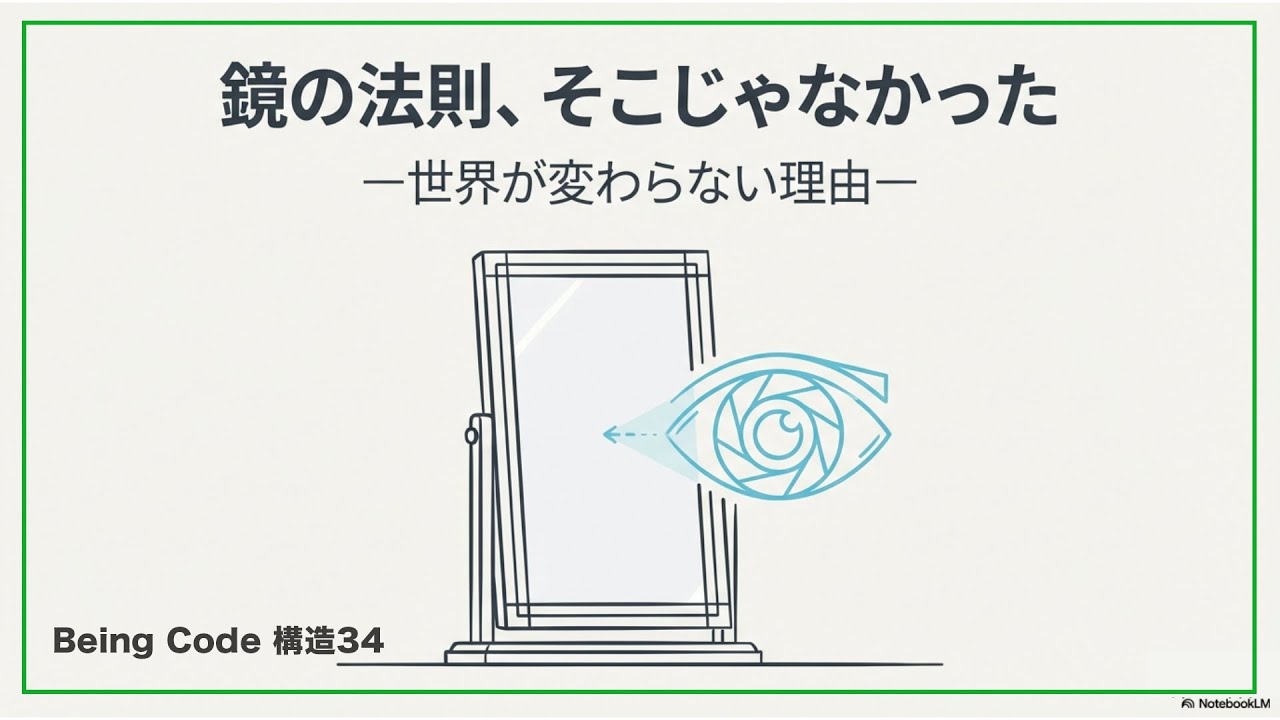 鏡の法則の勘違い— なぜ世界は変わらないように見えるのか —_構造#34