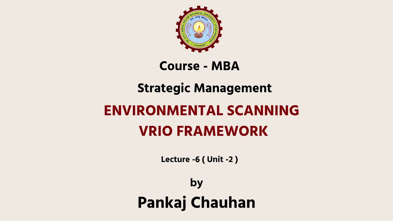 Strategic Management VRIO Framework | AKTU Digital Education