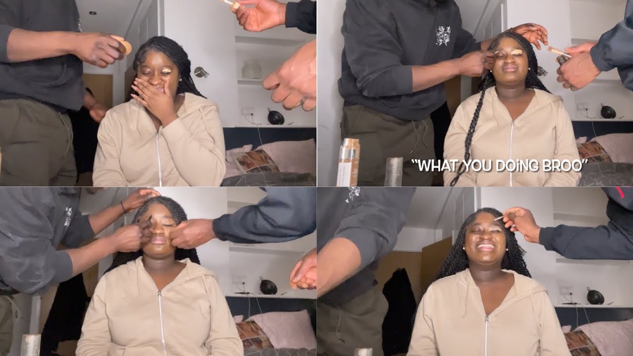 MY TWO MALE FRIENDS DO MY MAKE UP 😬🫣