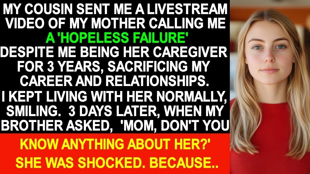Despite taking care of my mother for 3 years, she called me a 'hopeless loser'
