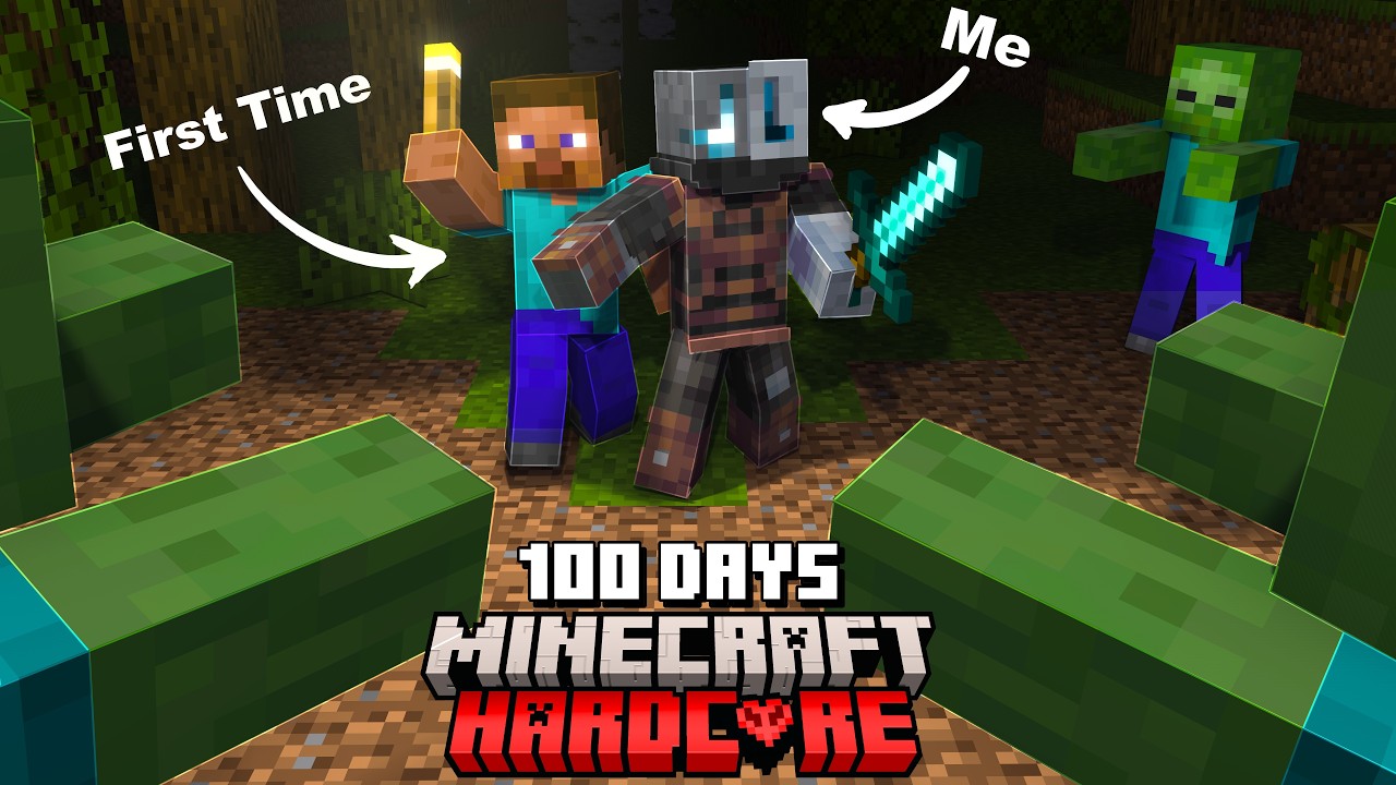 100 дней защиты моего друга в хардкорном Minecraft (Он играет впервые!)