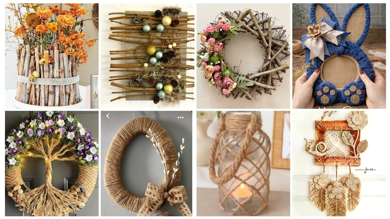 🌲Unique Handmade Jute & Wood Craft for Home D&eacute;cor | Rustic DIY Decoration Ideas