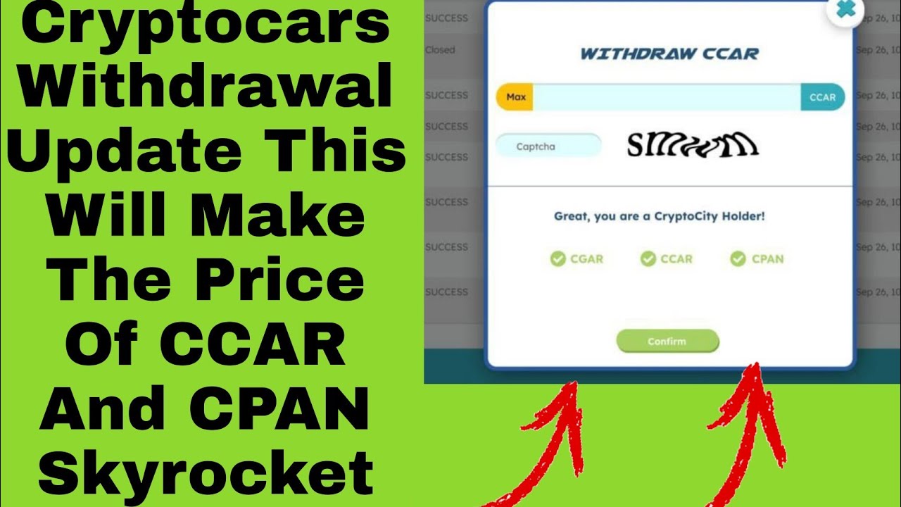 Cryptocars | Cryptoplanes withdrawal Update This Will Make CCAR And CPAN Pump