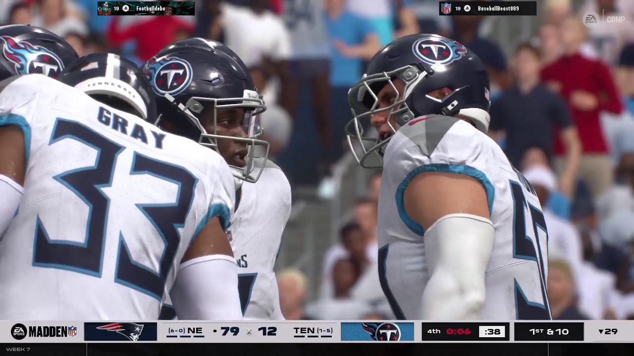 Madden 26 league game vs Titans