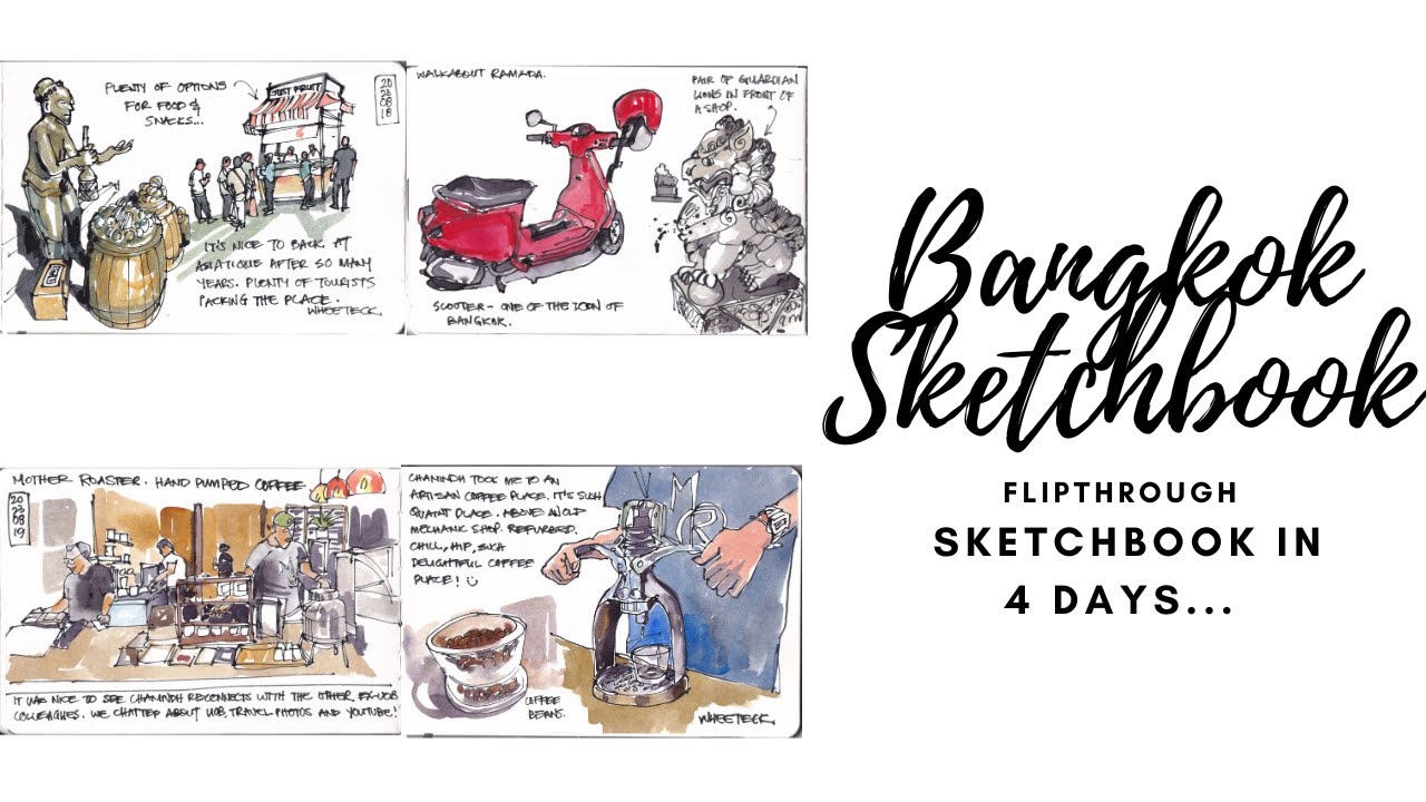 Bangkok Sketchbook 2023 | Flipthrough (16 min)