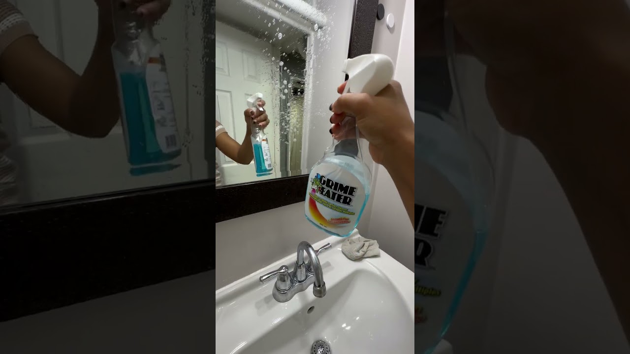 Clean my tiny bathroom with me #shorts #cleaning #asmr