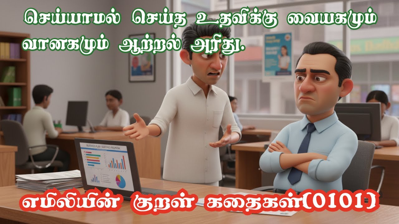 Emilyin Kural 0101 எமிலியின் குறள்: செய்யாமல் செய்த உதவிக்கு வையகமும் வானகமும் ஆற்றல் அரிது.