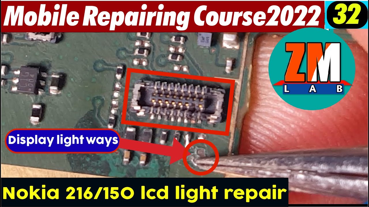nokia 216 lcd light jumper solution mobile repairing course 2022 class 32 in urdu हिंदी भाषा.