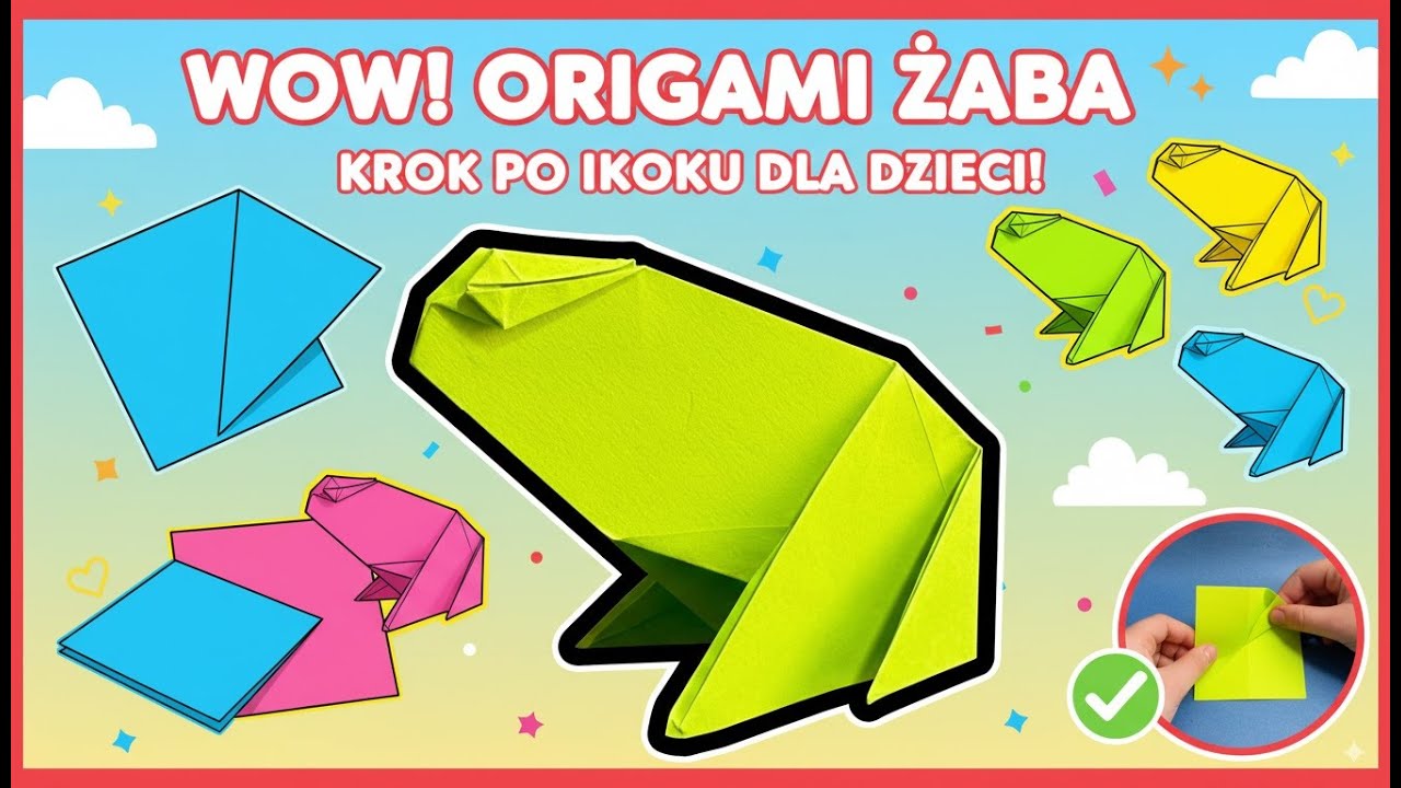 Łatwa Origami Żaba | Jak zrobić żabę z papieru krok po kroku dla początkujących