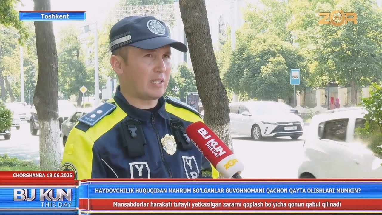 Haydovchilik huquqidan mahrum boʻlganlar guvohnomani qachon qayta olishlari mumkin? (Toshkent)