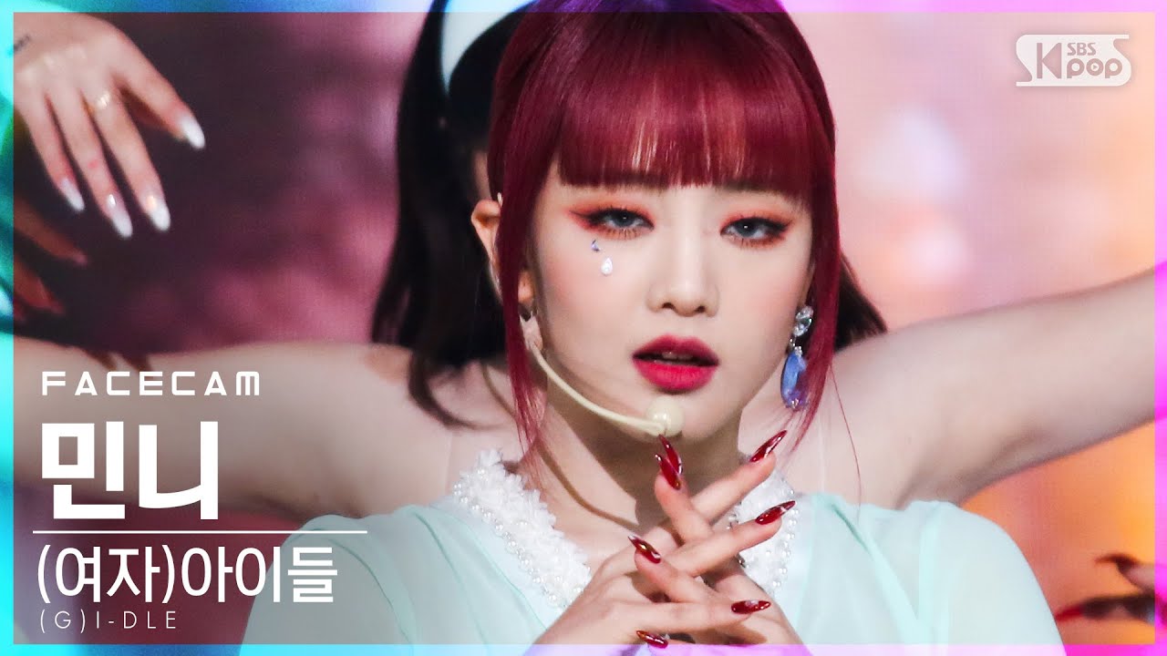 [페이스캠4K] (여자)아이들 민니 '화(火花)' ((G)I-DLE Minnie 'HWAA' FaceCam)│@SBS Inkigayo_2021.01.31.