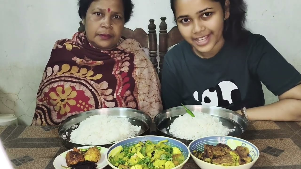 Eating show -Vat Dal ar Bora Dim Omlet Beet Varta Mixed Vegetable Dim vaji🤤🤤