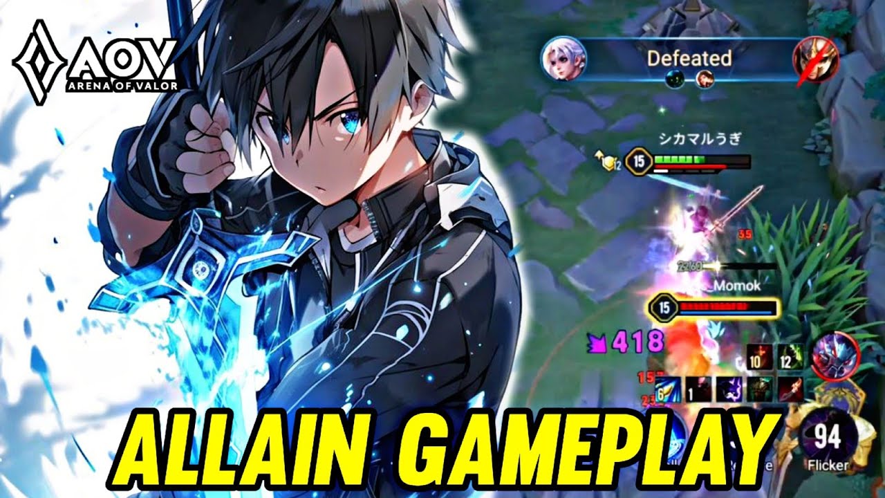 AOV : ALLAIN GAMEPLAY | IN DS LANE - ARENA OF VALOR LIENQUAN MOBILE ROV