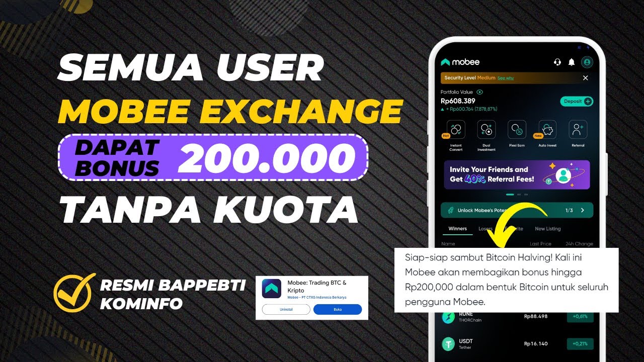 Ada Bonus 200 Ribu Untuk Setiap Pengguna Mobee Exchange | Event Mobee Exchange Terbaru