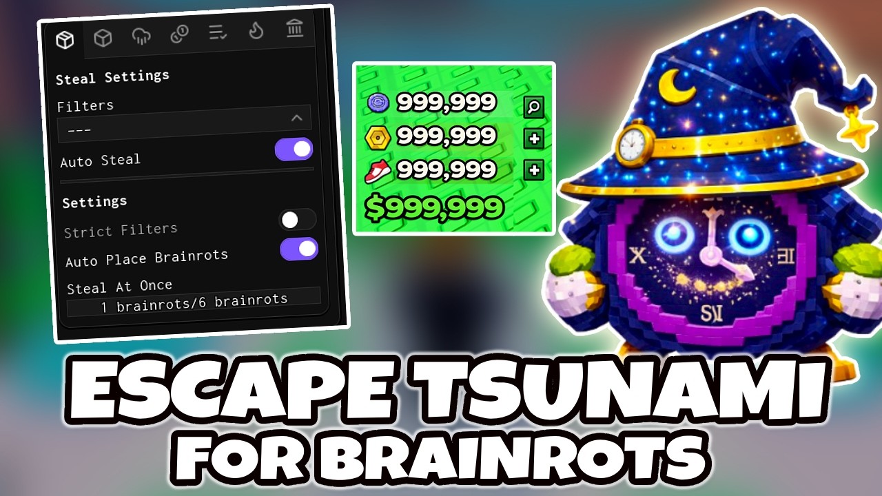 BEST Escape Tsunami for Brainrots Script | Autofarm Farm , Godmode , Fly