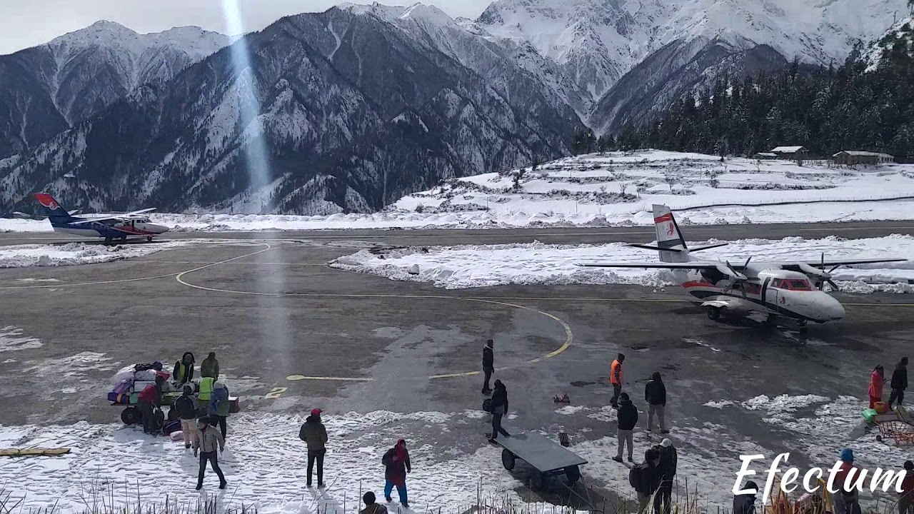 Simikot airport in winter.