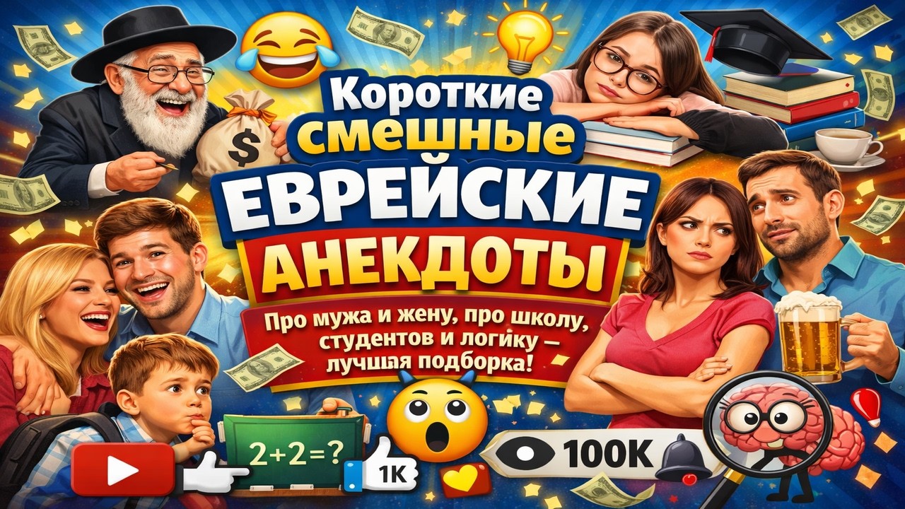Короткие смешные еврейские анекдоты  А также про мужа и жену, про школу, студентов и логику — лу
