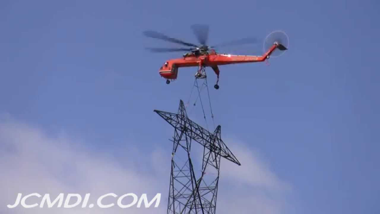 V04852 Sikorsky S-64 Skycrane 500Kv Powerline Tower construction