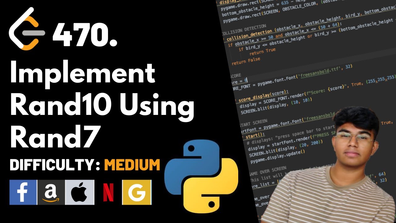Implement Rand10() Using Rand7() | Leet code 470 | Theory explained + Python & C code