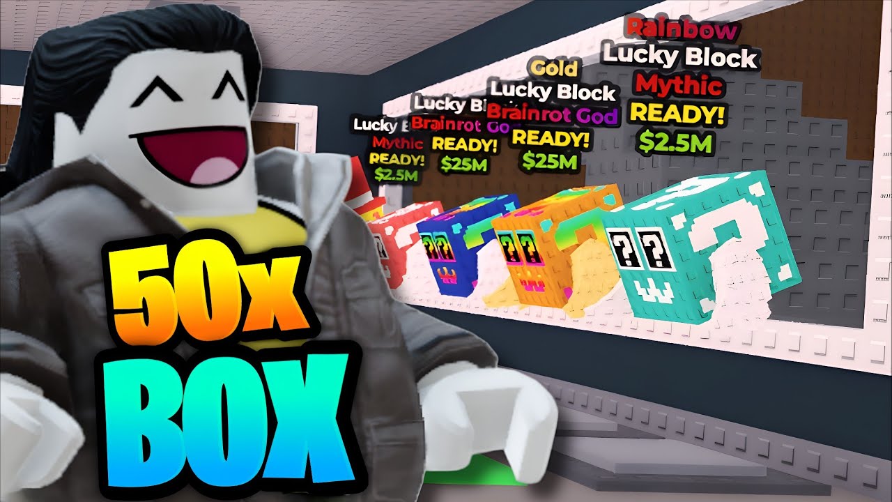 Opening 50+ lucky boxes in steal a brainrot game | rj rock