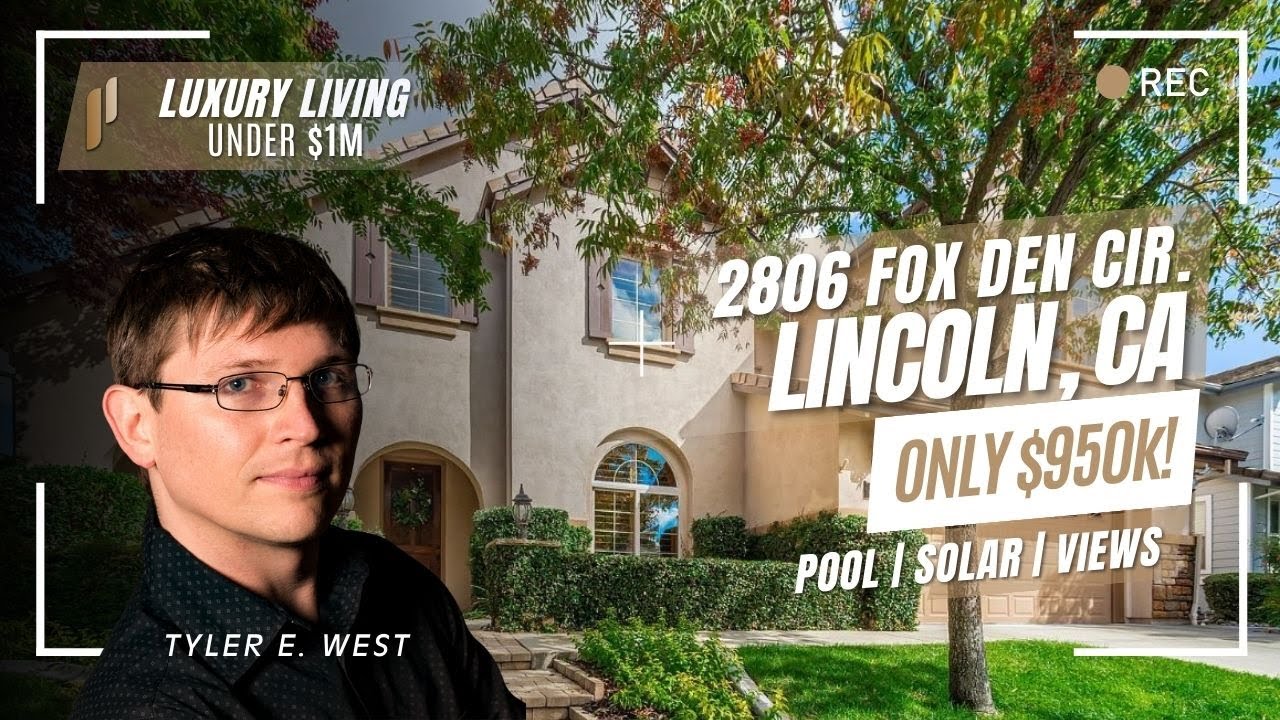 INSIDE: 2806 Fox Den Cir | Lincoln, CA | Luxury Home Tour | Pool, Solar, Views, Gated | $950K