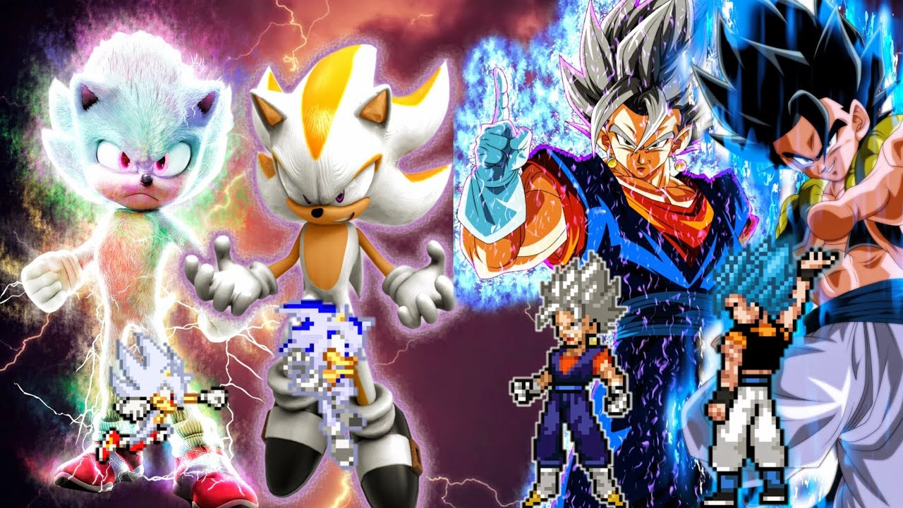 Super Sonic Chaos OP(All Form) & Seelkadoom V3 OP VS Gogeta OP & Vegito OP(All Form) in #mugen