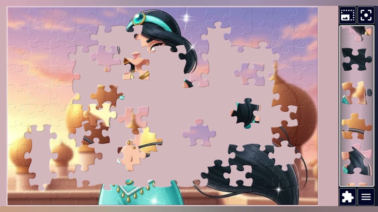 Princess jasmine in Teal Glamour👑👒🕌✨️🪄//jigsaw puzzles🧩//jigsaw puzzles journey🧩🧩//puzzlesArt🧩🧩//