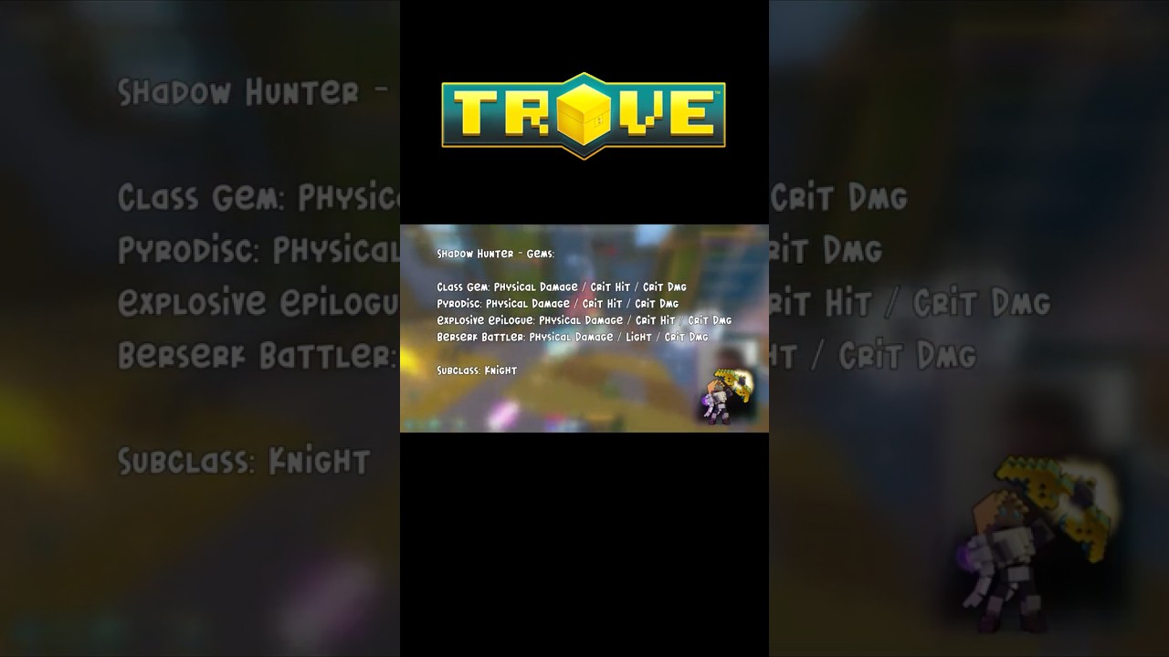 TROVE | Shadow Hunter Build Guide in 10 seconds or less.. #shorts