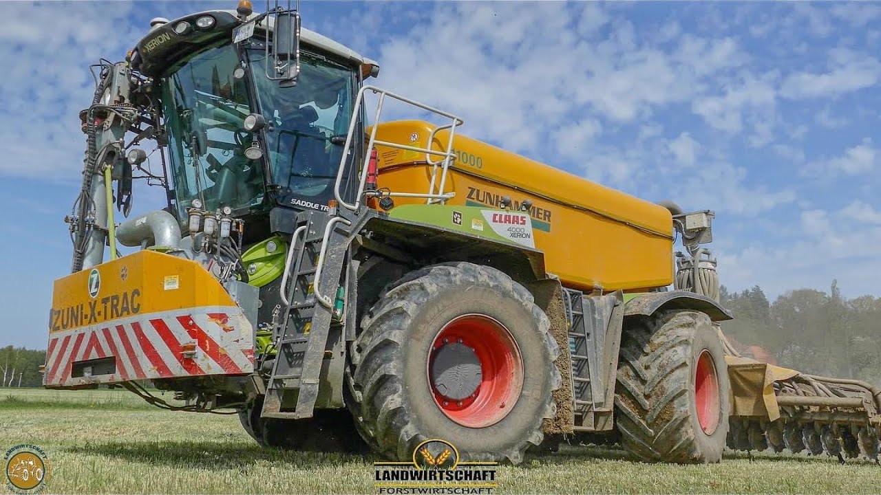 Gülle fahren 2020 Düngung in der Landwirtschaft CLAAS XERION 4000 SADDEL TRAC Gülle ausbringen