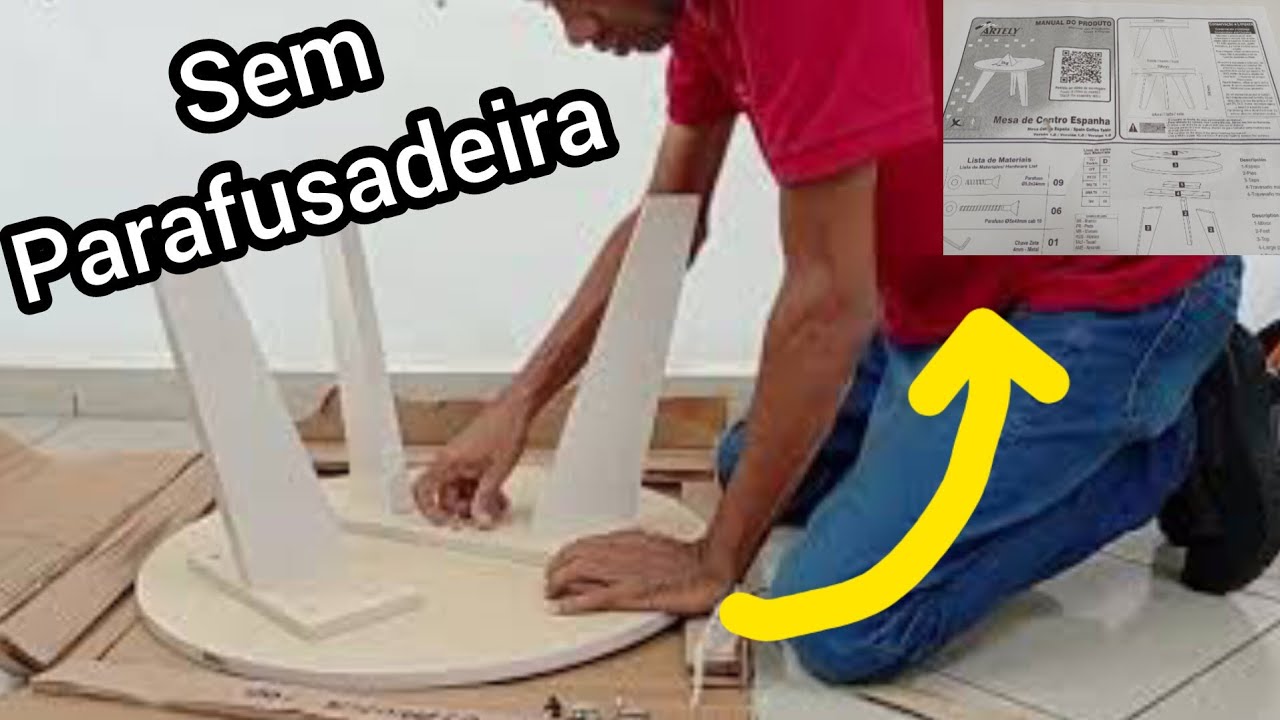 Como montar mesa de centro Espanha Artely móveis