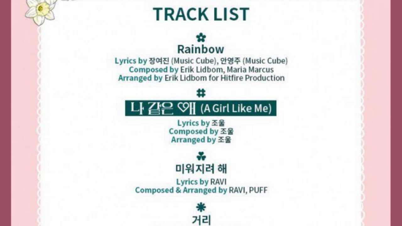 Gugudan - A Girl Like Me Tracklist  2nd mini album Act. 2 Narcissus_Teaser Image#3