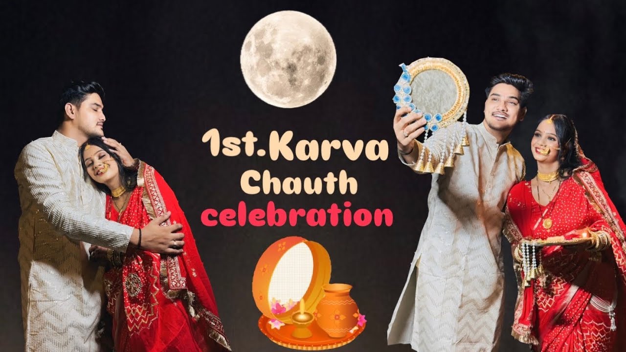 Pehla ￼Karva Chauth ￼Celebration😍😘 #karvachauth  #shubhanya #dailyvlog #couplegoal #youtube #shadi 