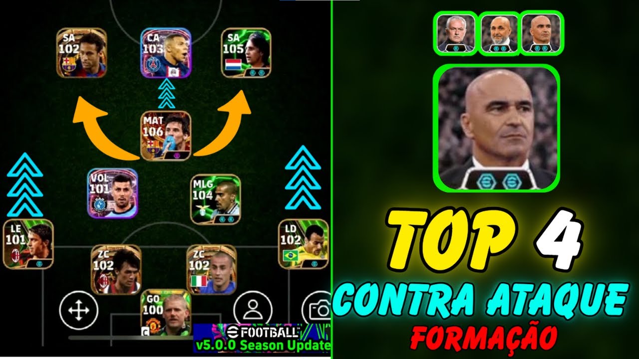 As 4 Melhores Formação Estilo contra ataque eFootball 2026 💥 Melhor Formação R. Martínez