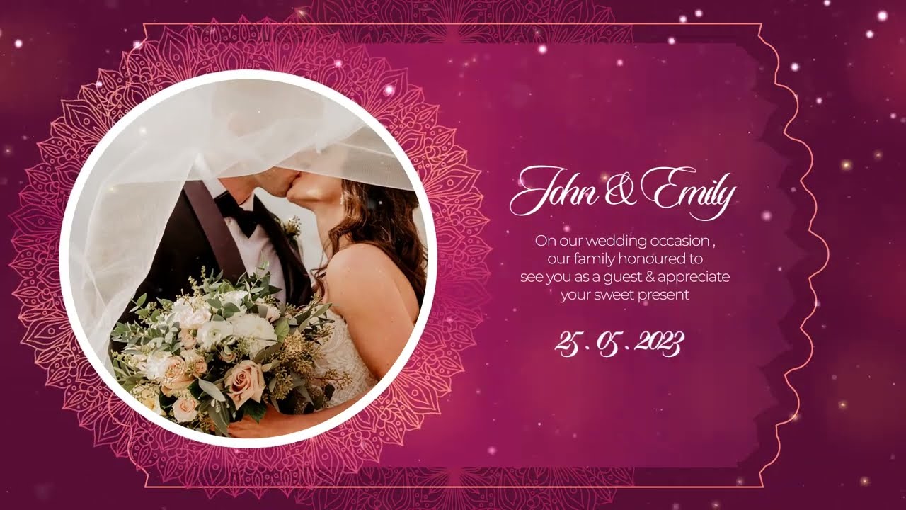 4K Free Download Romantic Wedding Invitation | Free After Effects Template | Love