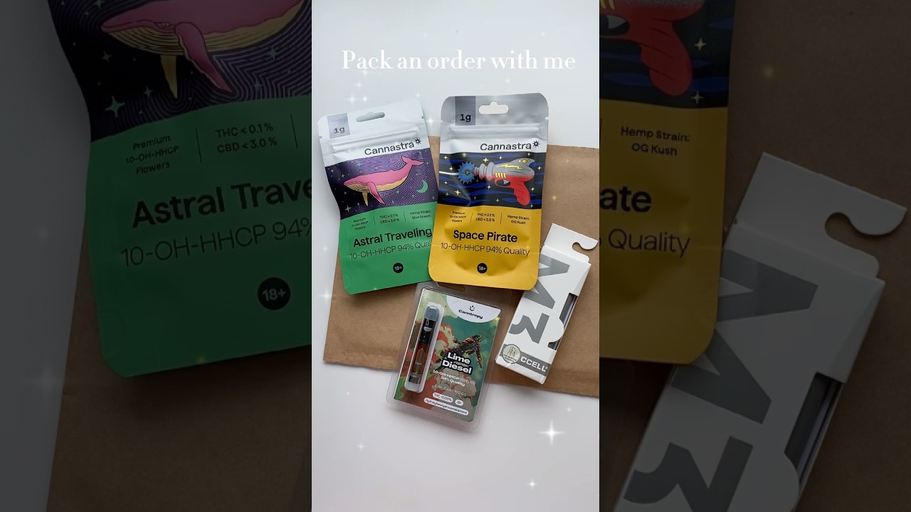 Pack an order with me 🌿10-OH-HHCP flower, Vape Cart & Vape Cell 🌀