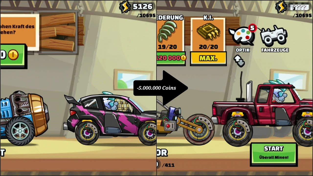 How far can I upgrade my Garage with 5.000.000 Coins???